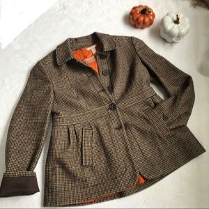 🍁BANANA REPUBLIC PLAID COAT🍁Tapered Thanksgiving